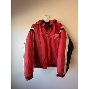 Vintage 1990's Fans Gear Detroit Red Wings NHL Puffy Jacket Coat Men Size M